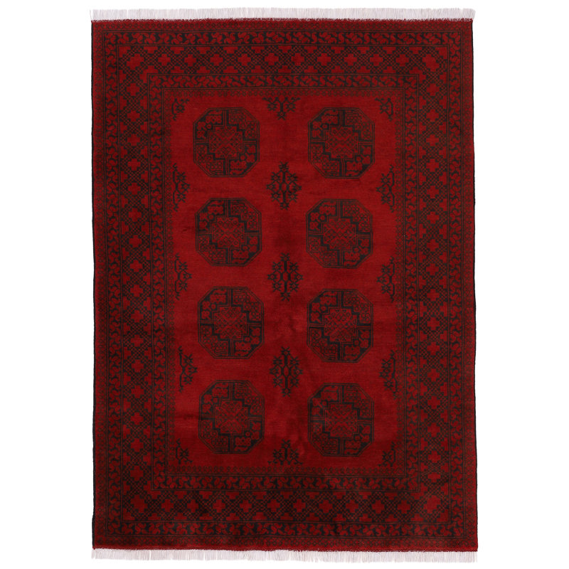 Afghan Akhche Oriental Wool Hand Knotted Area Rug, Rectangle 160 x 230cm