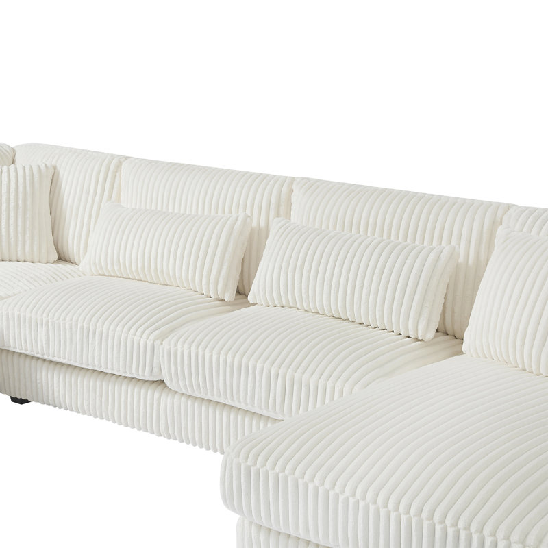 Oversized U-Shaped Corduroy Sectional Sofa with Chaise