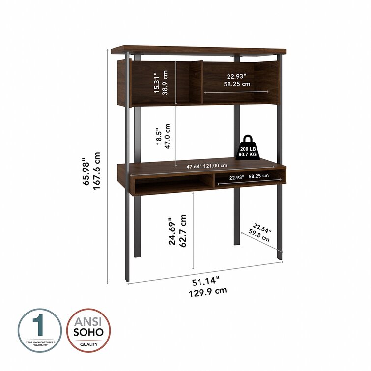 Baxton Studio Ezra Storage Computer Desk with Shelves