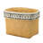 Set of 2 Rectangular Basket Planters with Geometric Trim, L:10.5x8.5x8" S:7.5x5.5x6.5"