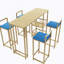 Ensemble élégant de cinq pièces pour table et chaises de bar avec plateau de table multicouche, siège ergonomique et rangement pour les rassemblements et les occasions sociales