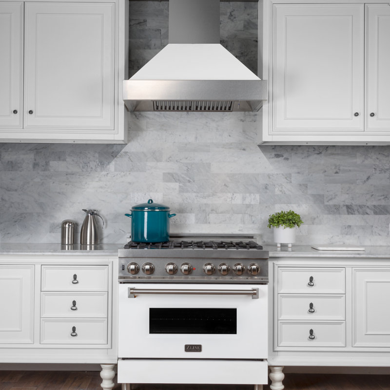 30" Fingerprint Resistant Stainless Steel Range Hood with Fingerprint Resistant Shell (8654SN-30), White Matte
