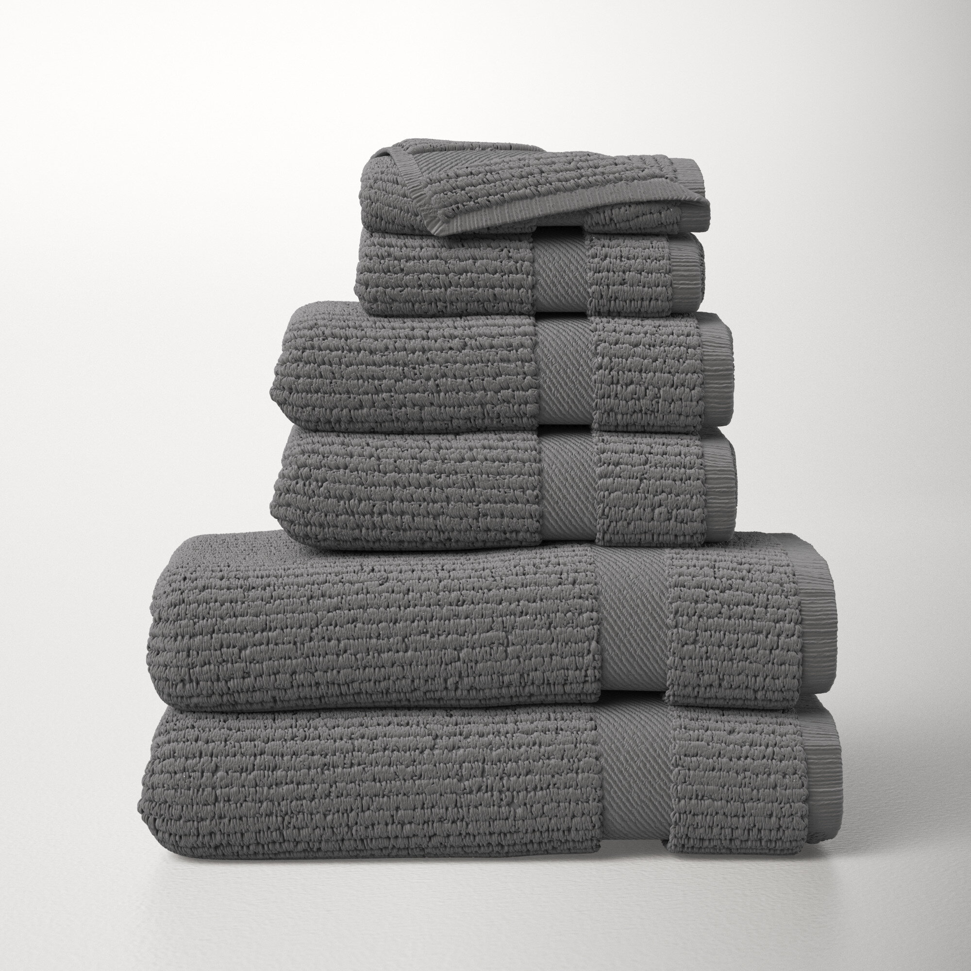 waffle bath towels LINEN cotton blend for hand face Set of 2 / 3 pcs  bathroom