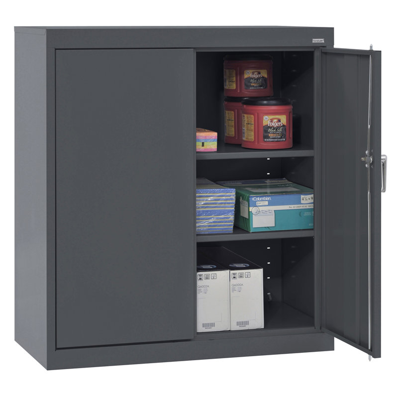 Armoire de rangement simple en acier de calibre 20 (H 36 po x l 36 po x P 24 po), Gris anthracite