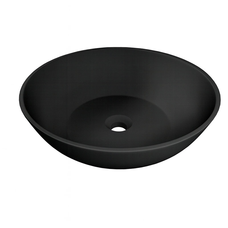 Monty Lavabo vasque rond en surface solide noire