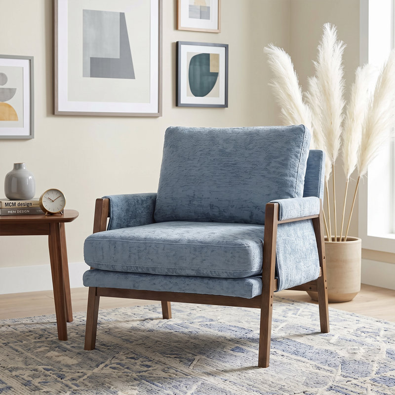 Fauteuil Brayven, Chenille bleu