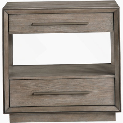 Table de chevet 2 tiroirs Taupe