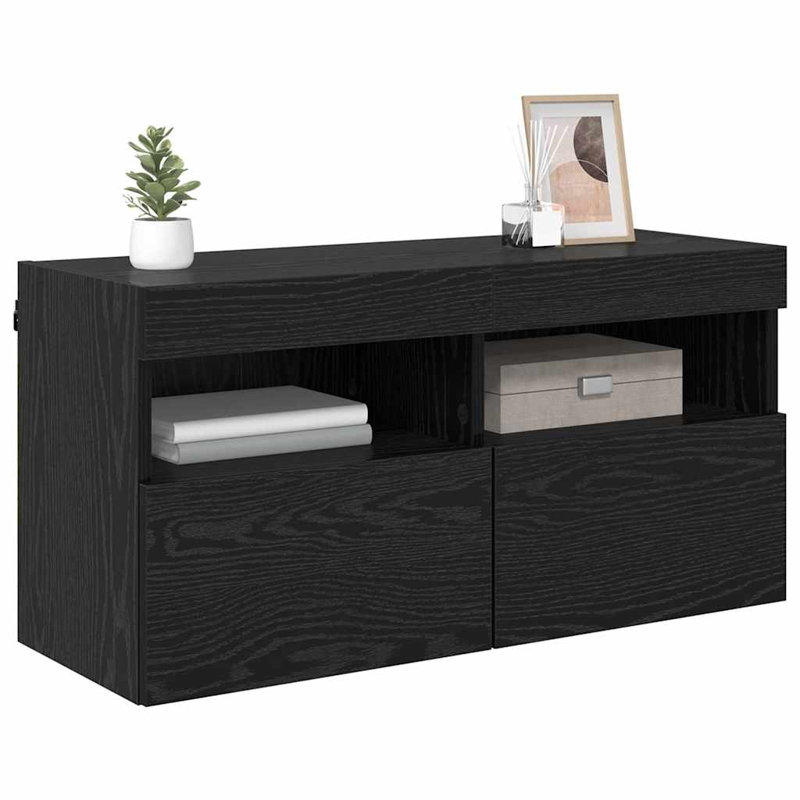 Unfinished TV Stand, 40cm H x 80cm L x 30cm W, Black Oak