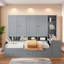 Lit de jour en bois avec trois tiroirs, armoire tout-en-un, bureau et tablettes-1292717979-1292717982