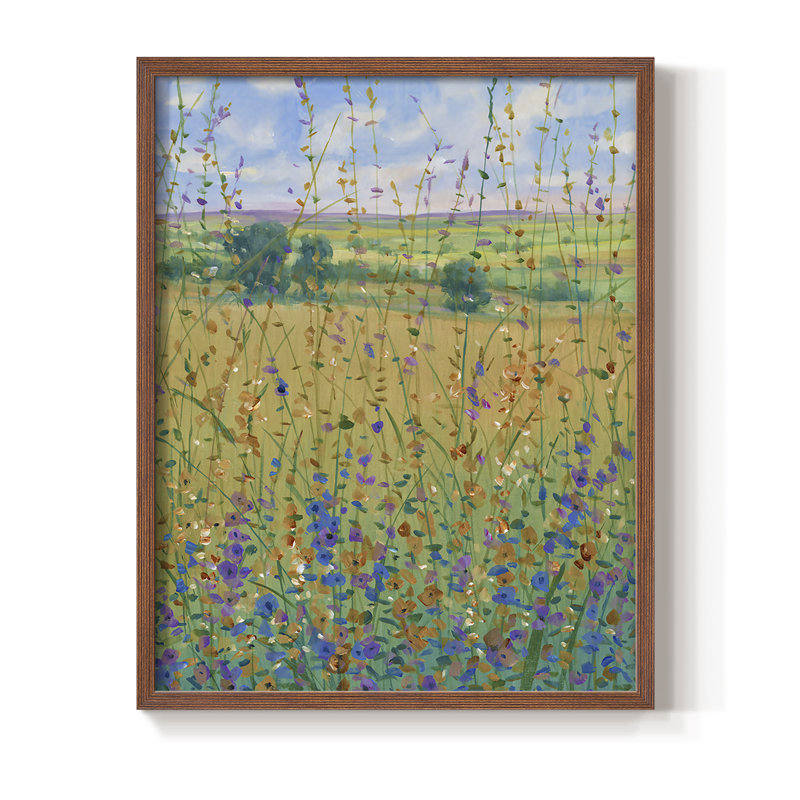 Wildflower Path I, reproduction encadrée - bois massif, Brun, H 14 po x l 11 po