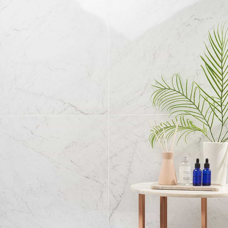 Dreamstone 24X24 Polished Porcelain Tile, Carrara Giola Polished