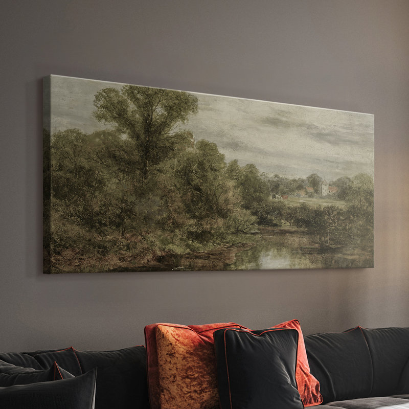 Série paysage - DCCCL XXVI - Toile tendue avec châssis - Prêt à être accroché, H 16 po x l 32 po