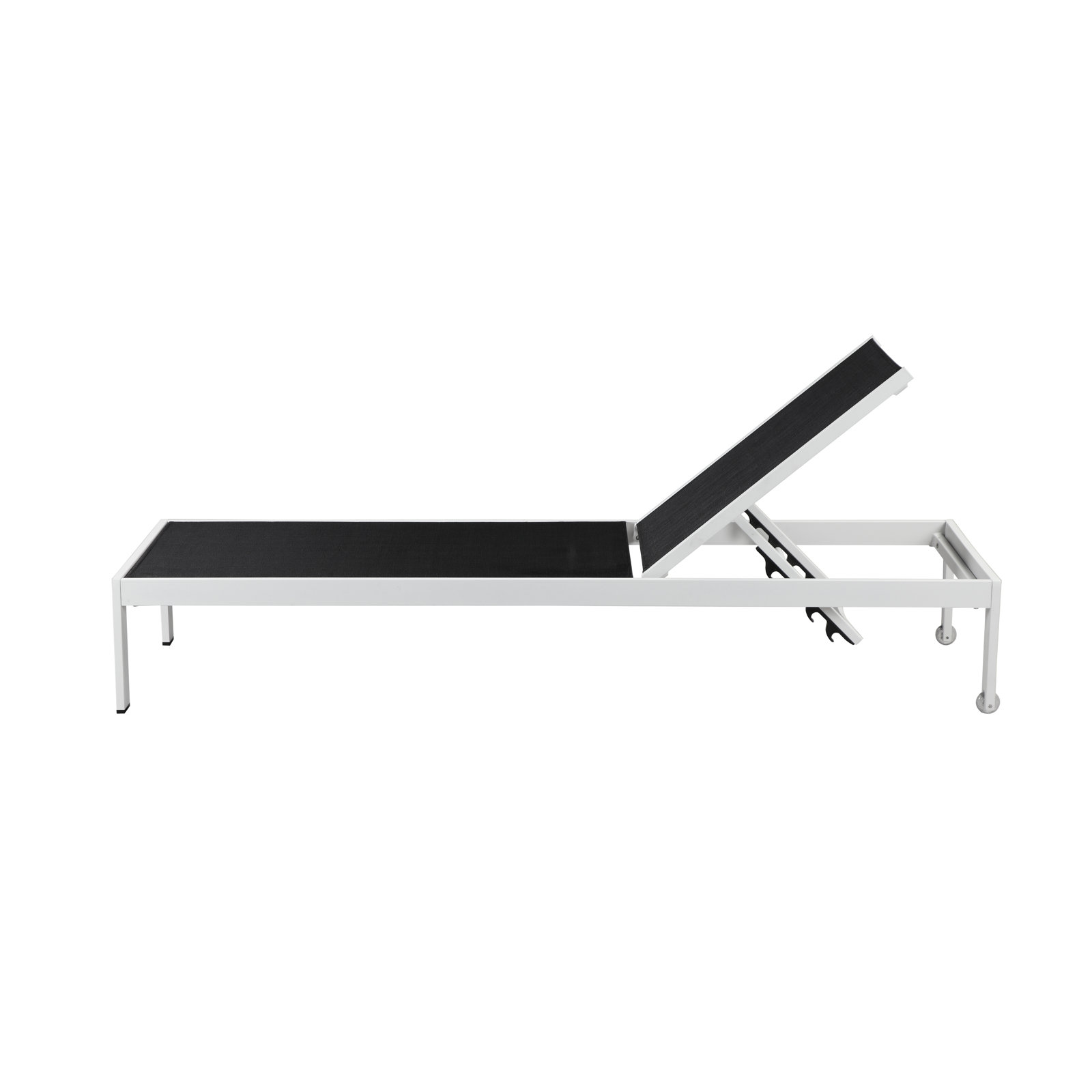 Aynura 25" Patio Chaise Lounge Set, Black, White