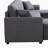 Artemax  U-Shape Pull-out Sleeper Sectional Sofa with Double Storage Spaces ,Dark gray