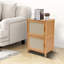 Table de chevet moderne en bambou à 2 tiroirs avec ventilations et pieds surélevés, capacité de charge de 15 kg-2040898097