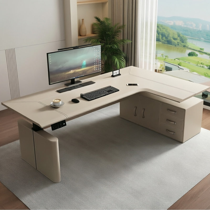 Bureau de direction en L 62,99 po, H 47,24 po x l 62,99 po x P 43,31 po