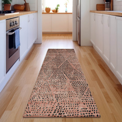 Premium Machine Washable Cerrito AMF591 Salmon Rug