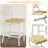  3-Piece Transitional Style Small Dining Room Set With Adjustable Storage Shelves, 35'' W Counter Height Dining Table Set With 2 PU Upholstered Chairs For Small Space, Breakfast Nook, Living Room And Study Room-1988206274