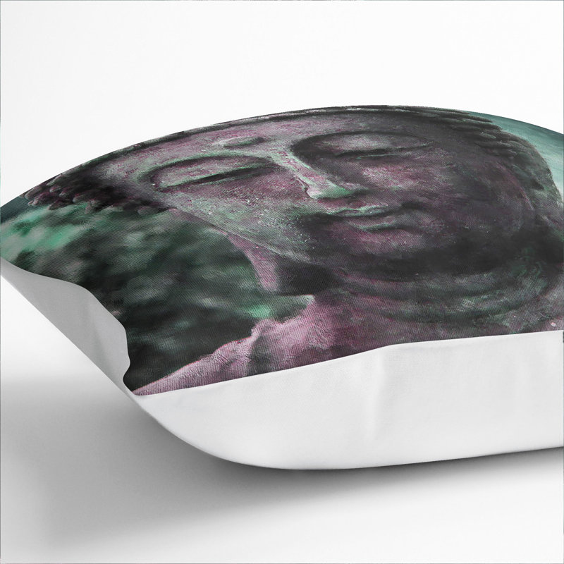Buddha Statue Vol.1 Painting Square Throw Cushion, White, 55cm H x 55cm W x 20cm D