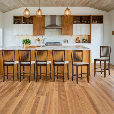Chic Slat Back Wooden Counter Stools with Upholstered Seats
