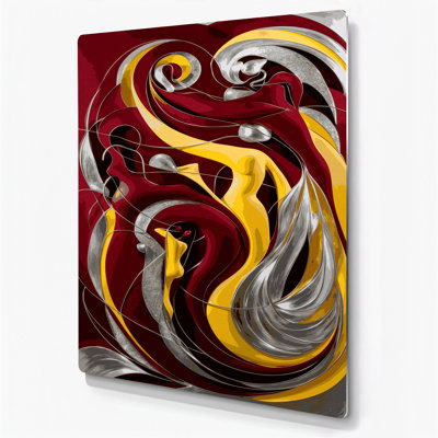 Abstrait art figuratif métal rouge 32