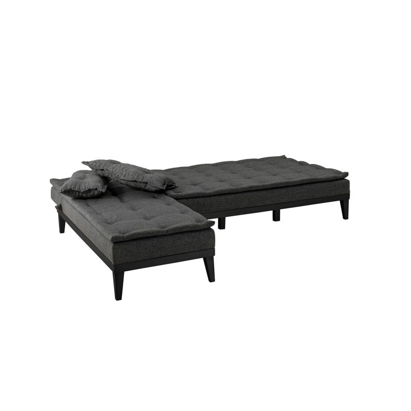 Canapé modulaire d'angle rembourré 88,6 po Sky, Velours anthracite