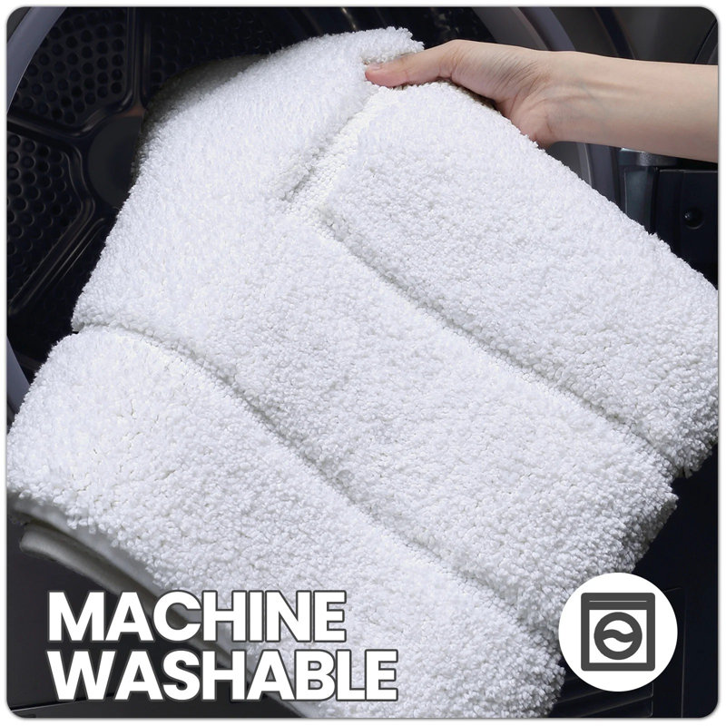 Tapis de bain avec envers antidérapant, Blanc, Simple - L 24 po x l 16 po