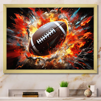 Red Football Explosive Ballon - Sports Canvas Art Print