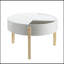 Table basse élégante et fonctionnelle avec rangement caché, idéale pour les espaces de vie modernes