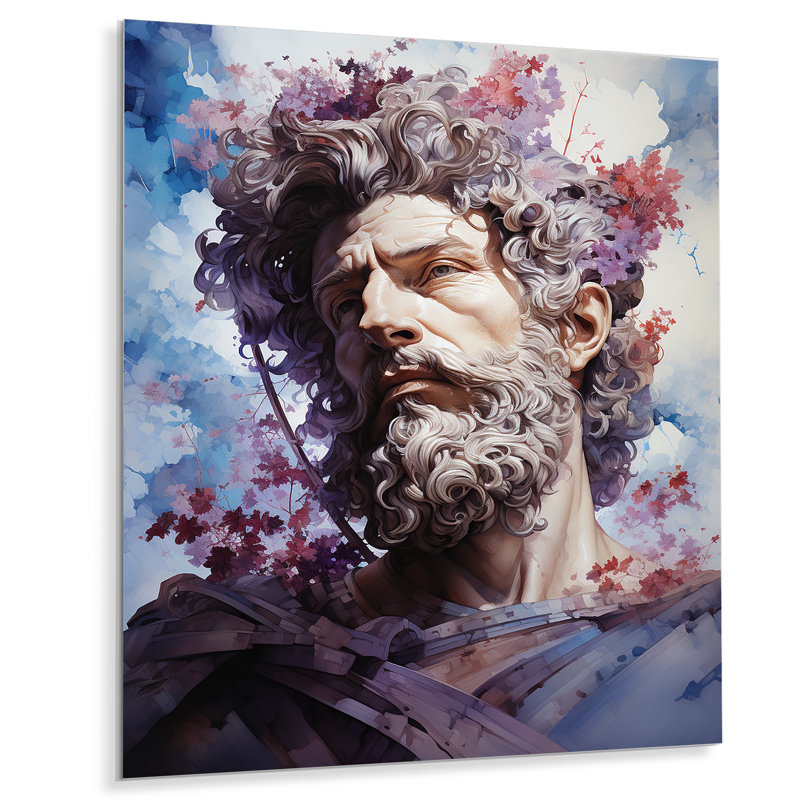 Portrait de l'empereur Marcus Aurelius - décoration murale empereur en métal, H 40 po x l 30 po x P 1 po