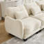 Canapé modulaire courbé en L de 101 po avec repose-pieds et 3 coussins lombaires, canapé 3 places Cloud Comfort, crème ivoire-665036271