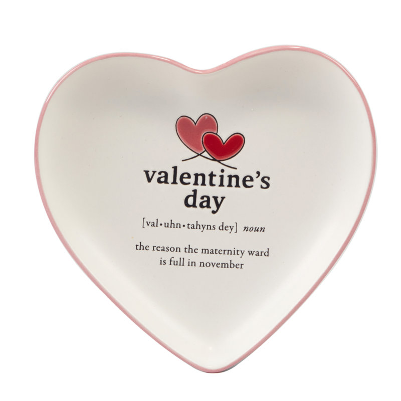 Valentine's Day Set of 4 Heart Shaped Tid Bit Plates