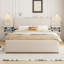 Grand lit plateforme tapissier avec tiroirs et tablettes de lecture-117250126