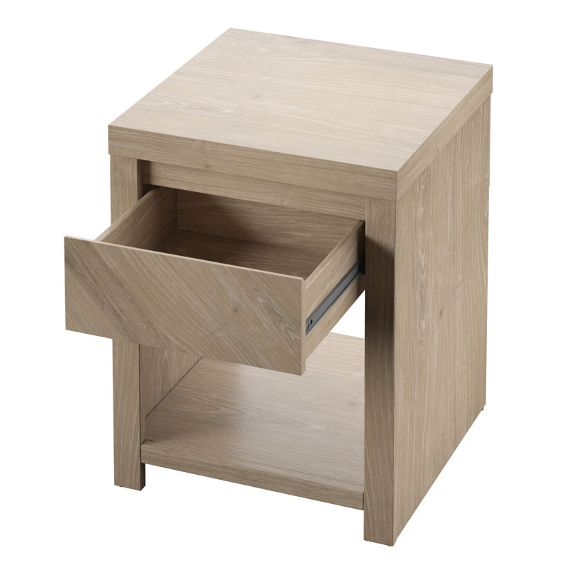 Table de chevet Roybal avec chargement USB, Chêne naturel
