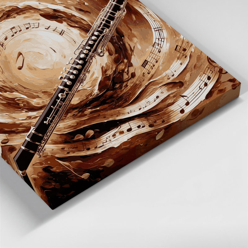 «Music Bassoon Brown», art mural sur toile, H 8 po x l 8 po
