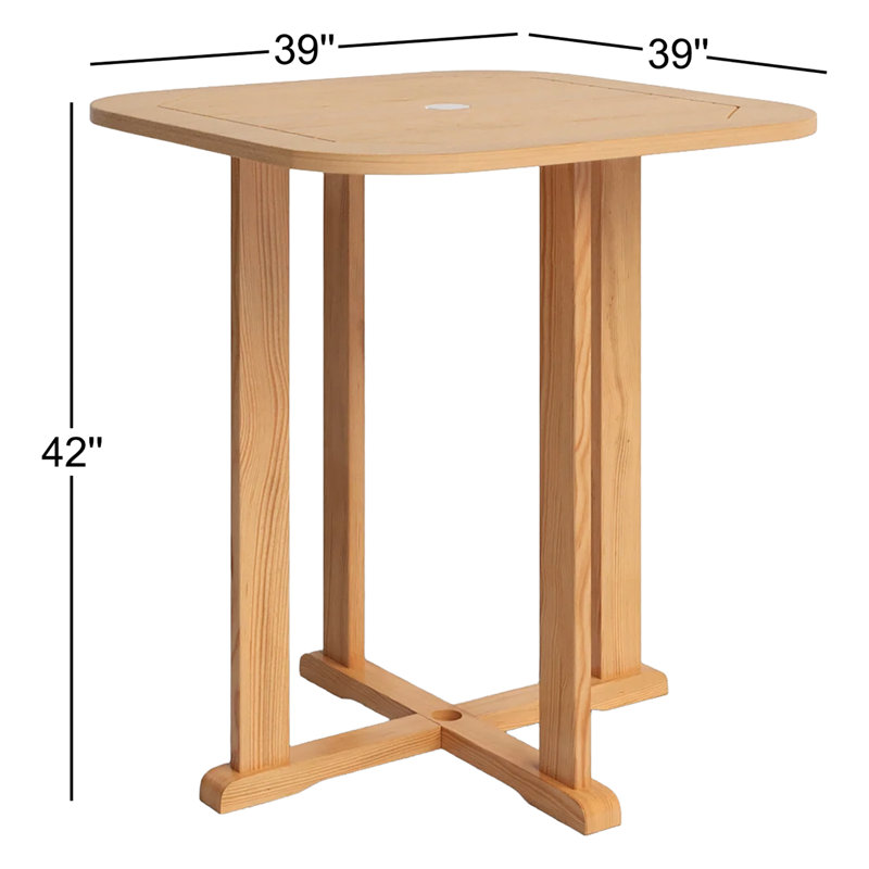 Essential Outdoor Square Teak Bar Table