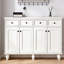 Banc de rangement blanc en bois manufacturé