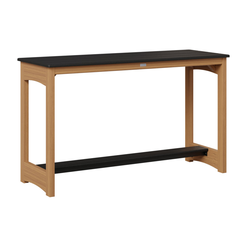 Table de jardin à hauteur de comptoir Berlin Gardens, Noir, 35.5" H x 60" W x 22" D, Teck naturel