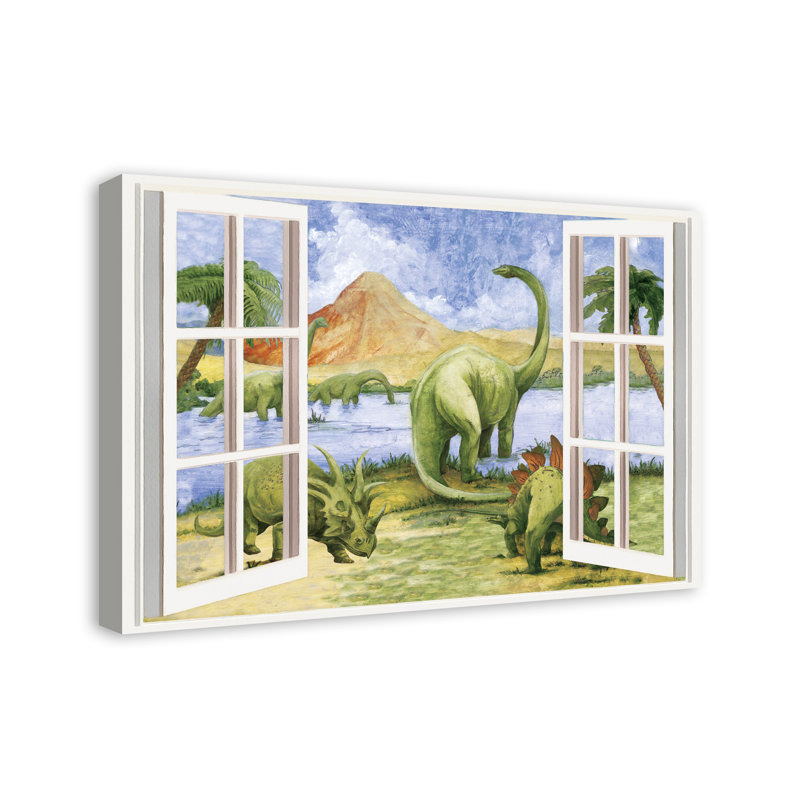 Art sur toile pour fenêtre dinosaure Mccasland, H 20 po x l 30 po x P 1,25 po