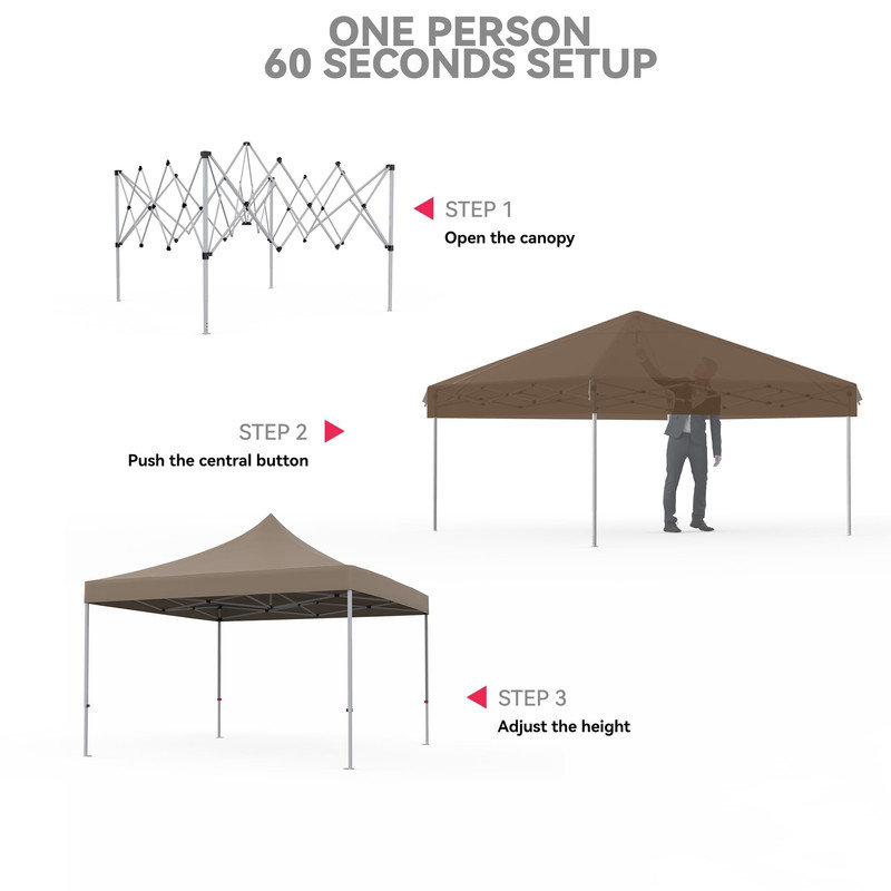 3x3m Pop Up Gazebo – Water Resistant Outdoor Marquee with Sidewalls, Windows & Carry Bag for Garden, Party, Wedding, Camping