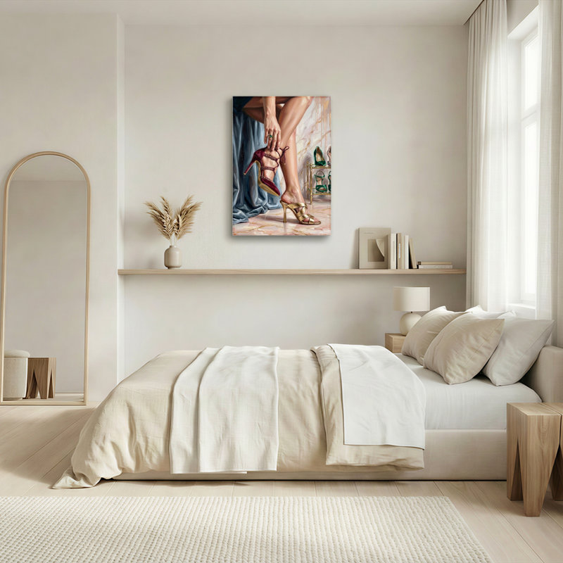 Ensemble de 1 tableau sur toile représentant des chaussures élégantes, 30"H x 20"W, Toile tendue