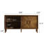 Crédence 60 po de style rustique américain de première qualité - Porte symétrique Sunburst, meuble télé robuste en bois antique avec tablettes réglables, armoire de rangement pour le salon / la cuisine-406169529
