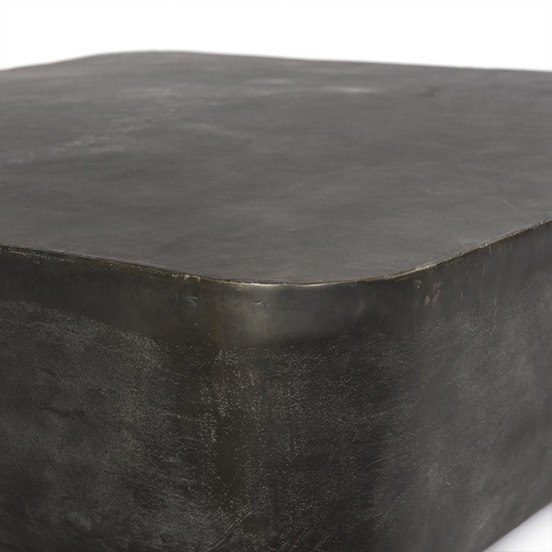 Basil Outdoor Square Coffee Table, Aged Gray