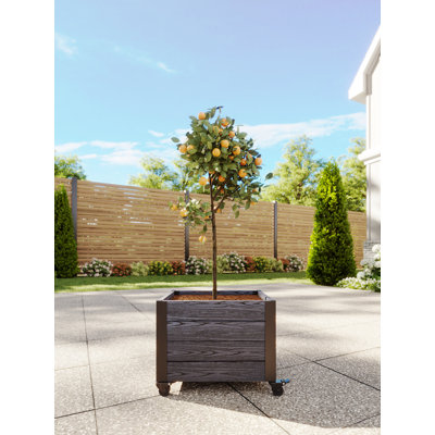 22" L X 18" W X 18" H Vinyl Planter With Wheels