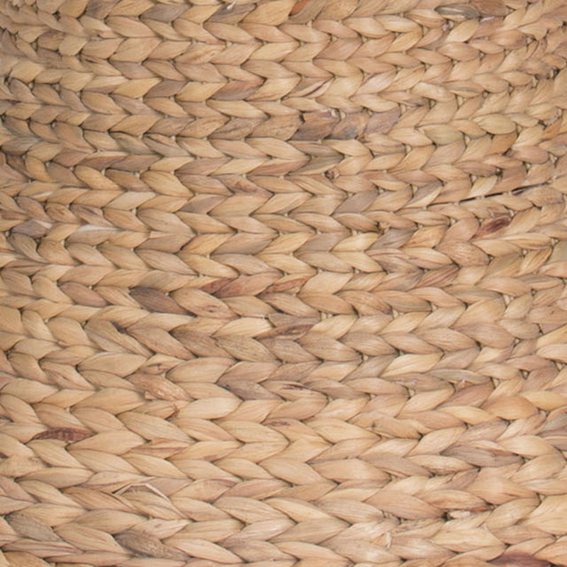 Tabouret en forme de sablier en jacinthe d'eau tissé à la main Moura, Brun