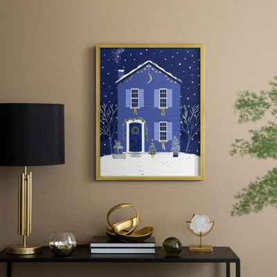 «Quiet Winter Home I», reproduction encadrée - bois massif