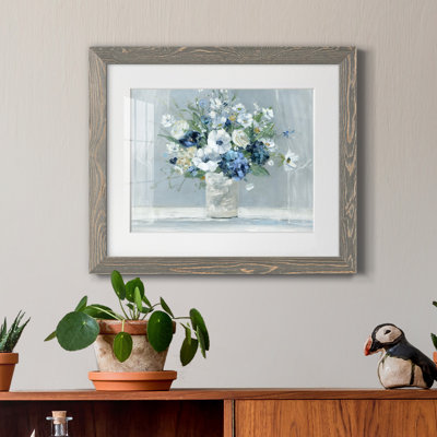 «Be Happy Blue» par J Paul, reproduction d'art sur papier encadrée