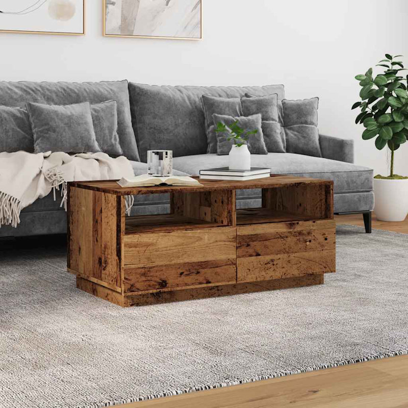 Daasia Coffee Table with Storage, Old Wood