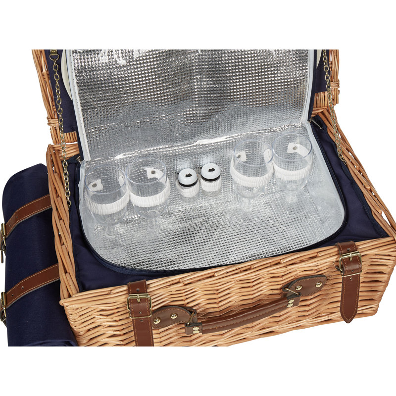 4 Person Wicker Picnic Hamper Natural CREPES