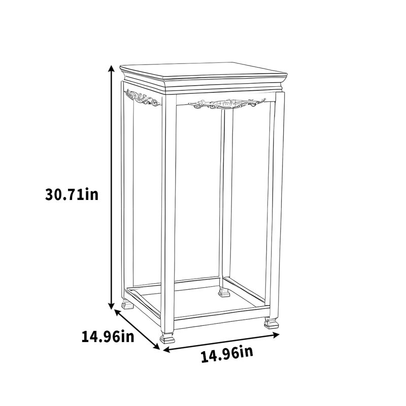 Rosewood solid wood frame to prevent moisture, 30.71" H x 14.96" L x 14.96" D